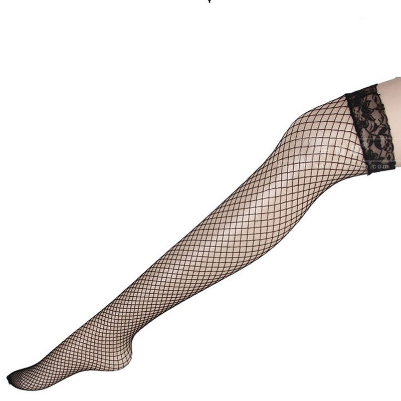 Women Fishnet Thigh High Stockings Lace Stockings Breathable Slip Stockings