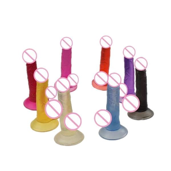 Colorful Realistic Jelly Suction Cup Dildo