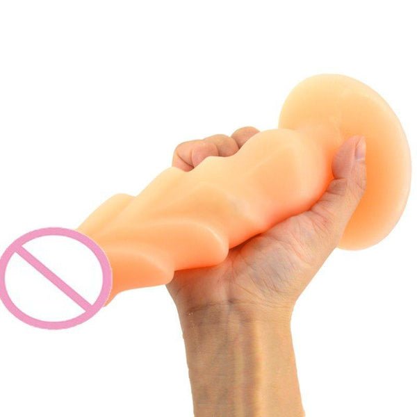 Shiny Ribbed 7 Inch Suction Cup Dildo