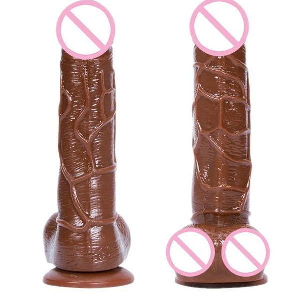 Shiny Brown 6 Inch Realistic Suction Cup Dildo