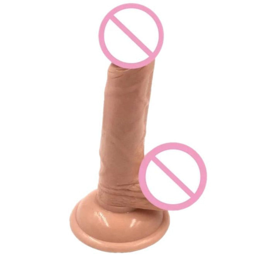 Jerking Off Realistic Dildo With Suction Cup