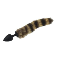 Random Silicone Raccoon Tail Butt Plug 17 Inches Long