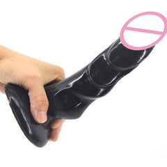 Shiny Ribbed 7 Inch Suction Cup Dildo