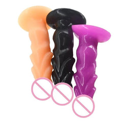 Shiny Ribbed 7 Inch Suction Cup Dildo