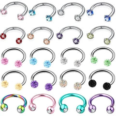 Jeweled Horseshoe Nipple Rings