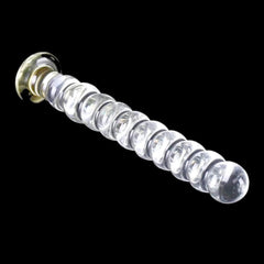 Luxurious Beaded 10 Inch Large Glass Dildo