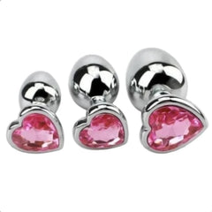 Heart-Shaped Crystal Jeweled Plug Set