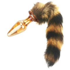 11' Glass Brown Black Raccoon Tail Plug - Sisandsis Dress