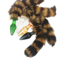 11' Glass Brown Black Raccoon Tail Plug - Sisandsis Dress