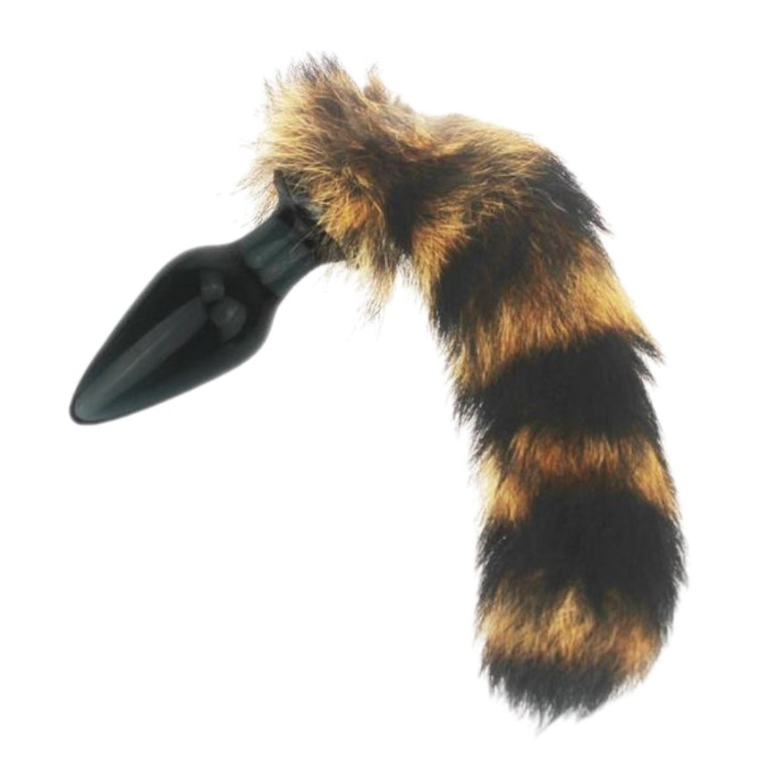 11' Glass Brown Black Raccoon Tail Plug - Sisandsis Dress