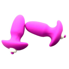 Colored Hollow Silicone Vibrating Butt Plug 4.13 Inches Long