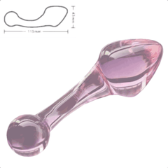 Pink Crystal Glass Plug 3 Piece Set