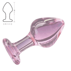 Pink Crystal Glass Plug 3 Piece Set