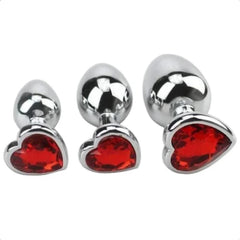 Heart-Shaped Crystal Jeweled Plug Set