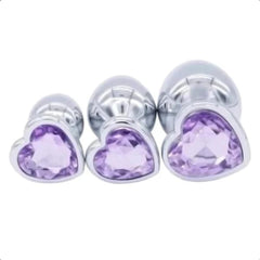 Heart-Shaped Crystal Jeweled Plug Set