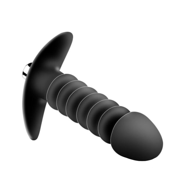 Vibrating Ribbed Sisandsis Dress Silicone Butt Plug 5.24 Inches Long