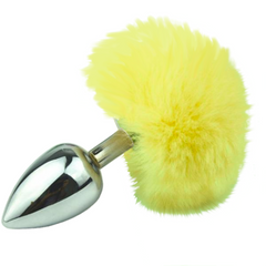 3' Stainless Steel Variety of Colors Bunny Tail Plug