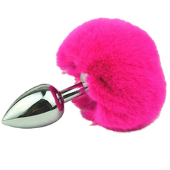 3' Stainless Steel Variety of Colors Bunny Tail Plug