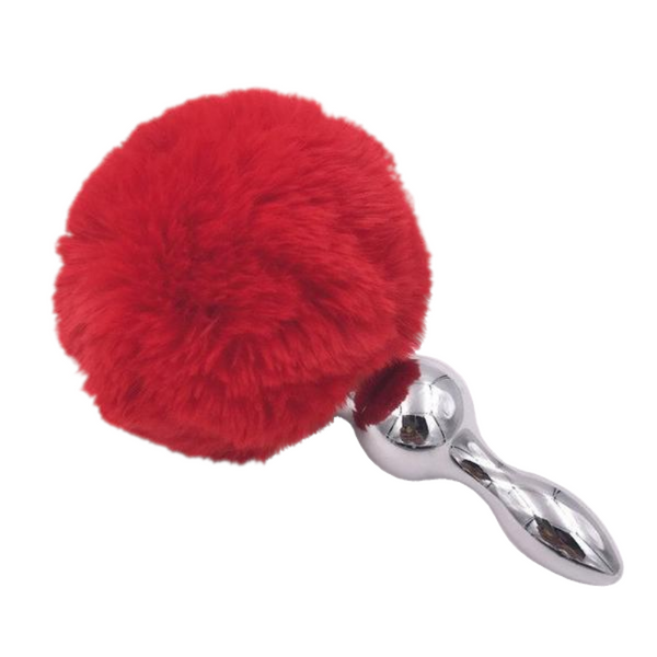 Multi Size Stainless Silicone Red Bunny Tail Plug