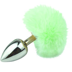 3' Stainless Steel Variety of Colors Bunny Tail Plug