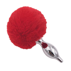 Multi Size Stainless Silicone Red Bunny Tail Plug