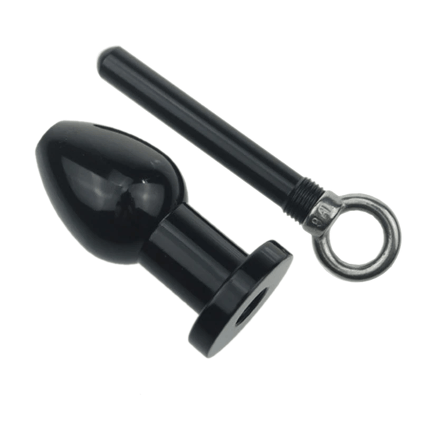 Black Ring Metal Dildo