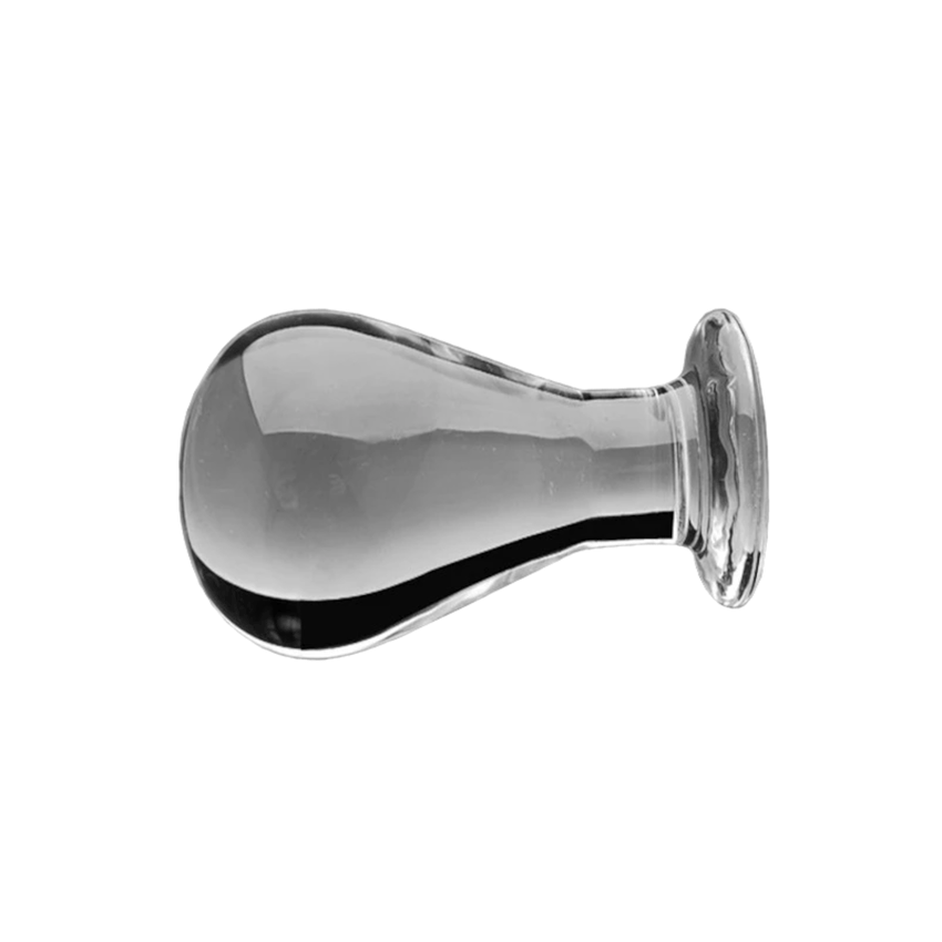 Bulb-Shaped Glass Butt Plug 3.35 to 4.33 Inches Long