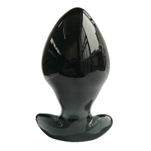 2.5 Inch Wide Butt Plug | Big Black Classic Glass Butt Plug