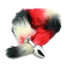 15' Aluminum Alloy Red Black White Small Tail Butt Plug