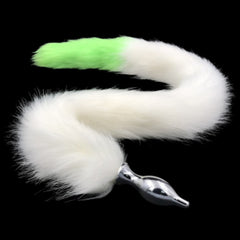 31' Stainless & Silicone White and Green Tail Plug