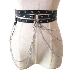 Leather and Chains BDSM Belt