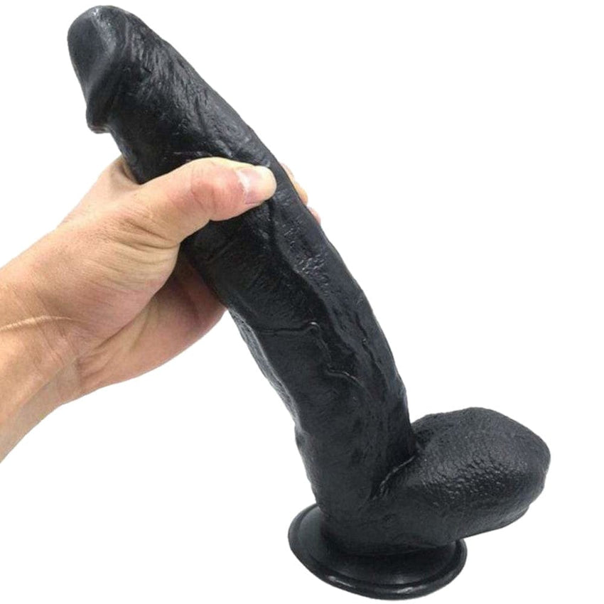 Brawny 11 Inch Long Anal Dildo With Balls