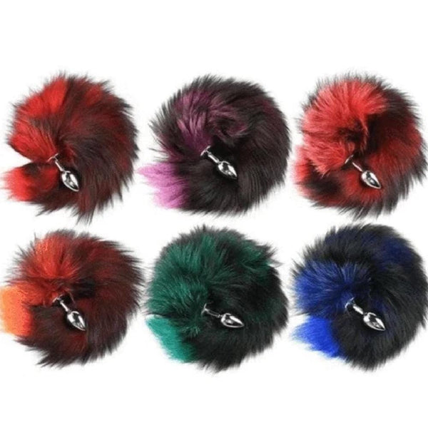 Super Fluffy and Colorful Foxy Tail Butt Plug 22 Inches Long