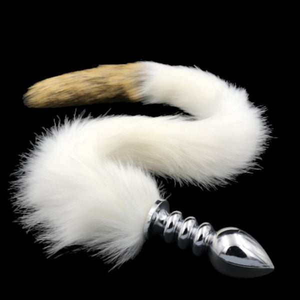 31' Stainless & Silicone White and Brown Tail Plug