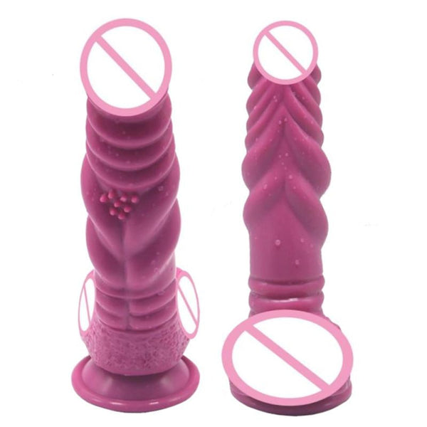 Winding Ribbed Stimulator 8 Inch Knot Dildo