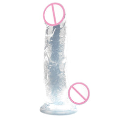 Transparent Realistic 5 Inch Suction Cup Dildo With Balls