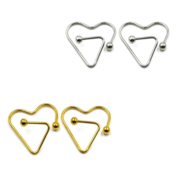 Heart-Shaped Nipple Ring Bars