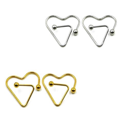 Heart-Shaped Nipple Ring Bars