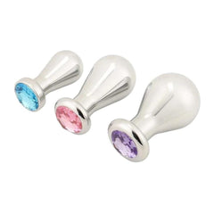 Stainless Steel Bulb Jeweled Butt Plug 3pcs Set