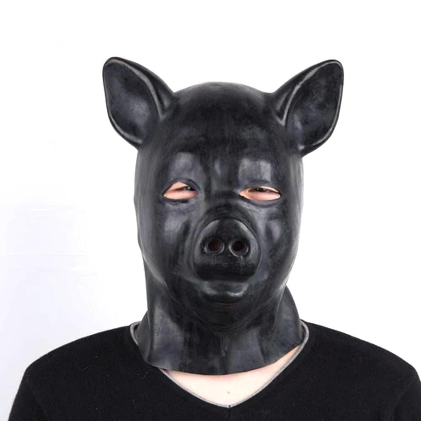 Pigging Out Black Rubber Mask