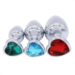 Heart-Shaped Crystal Jeweled Plug Set