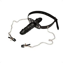 Double Ended Gag With Nipple Clamps