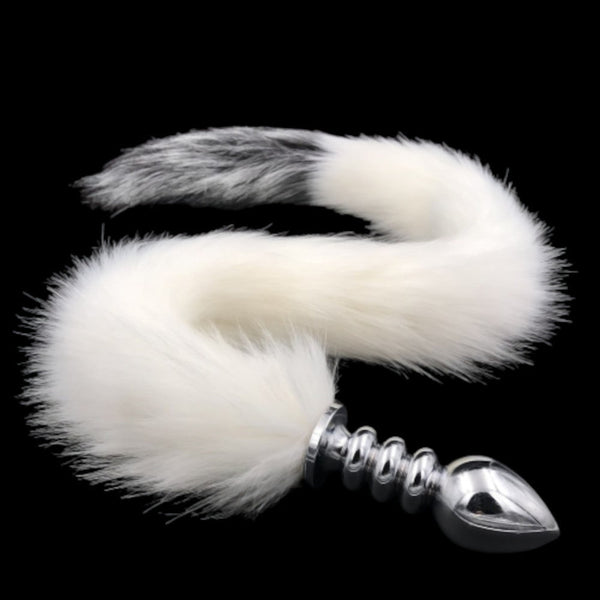 31' Stainless & Silicone White and Gray Tail Plug