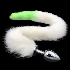 31' Stainless & Silicone White and Green Tail Plug