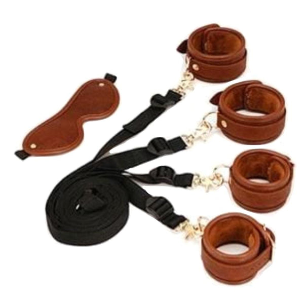 Vintage Leather Bondage Bed Restraints