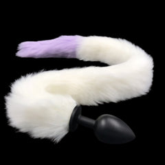 31' Stainless & Silicone White and Purple Tail Plug