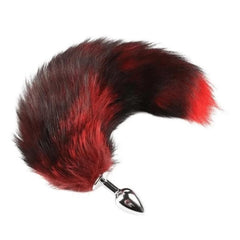 Black and Red Stripes Metallic Tail Butt Plug