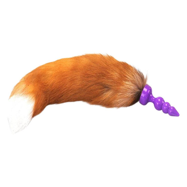 16' Orange Brown Fox Tail Silicone Plug