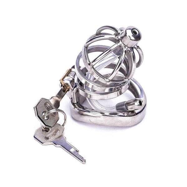 Cum Stopper Metal Chastity Cage