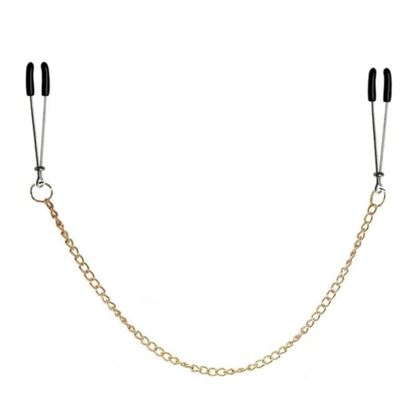 Gold Chained Tweezer Nipple Clamps